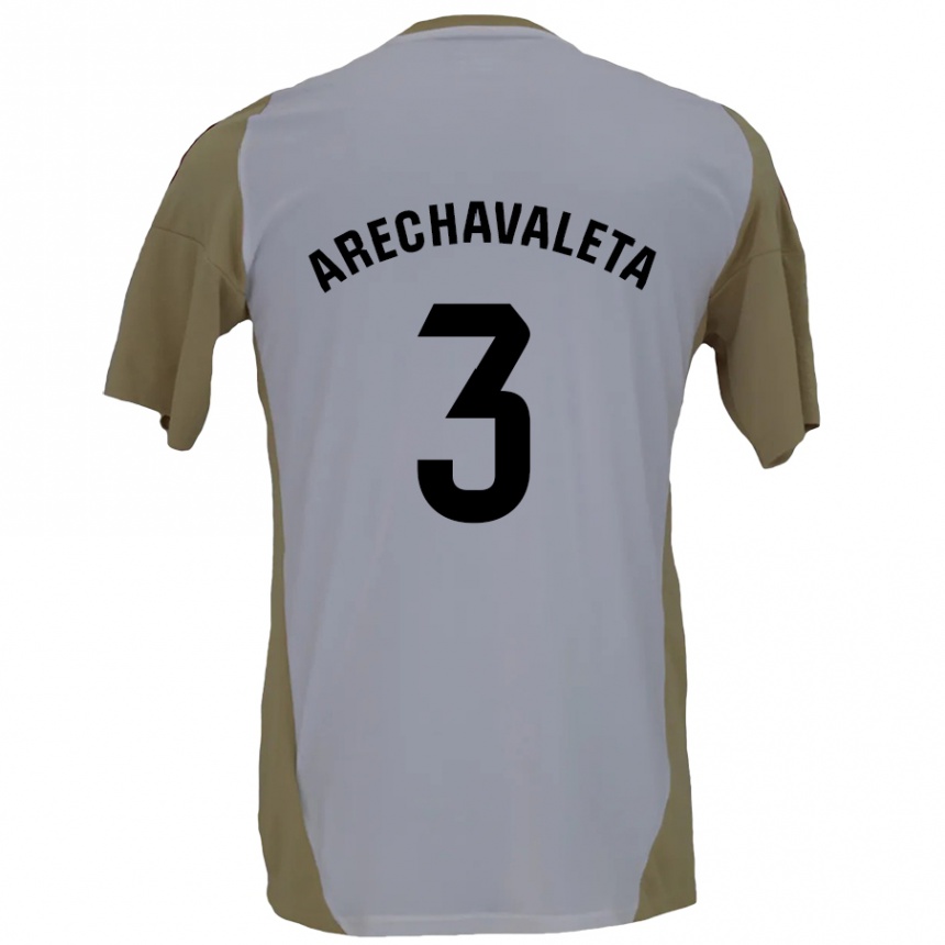 Kinder Fußball Jorge Arechavaleta #3 Braunweiß Auswärtstrikot Trikot 2024/25 T-Shirt Luxemburg