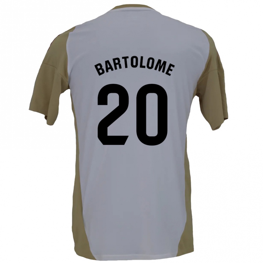 Kinder Fußball Diego Bartolomé #20 Braunweiß Auswärtstrikot Trikot 2024/25 T-Shirt Luxemburg