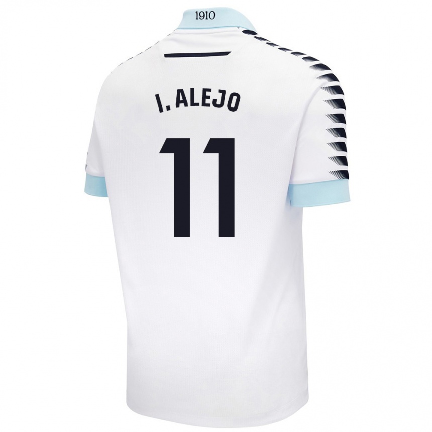 Kinder Fußball Iván Alejo #11 Weiß Blau Auswärtstrikot Trikot 2024/25 T-Shirt Luxemburg