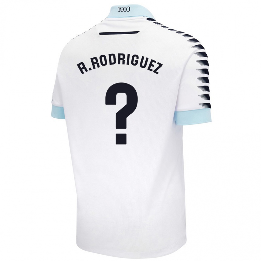 Kinder Fußball Ramón Rodríguez #0 Weiß Blau Auswärtstrikot Trikot 2024/25 T-Shirt Luxemburg