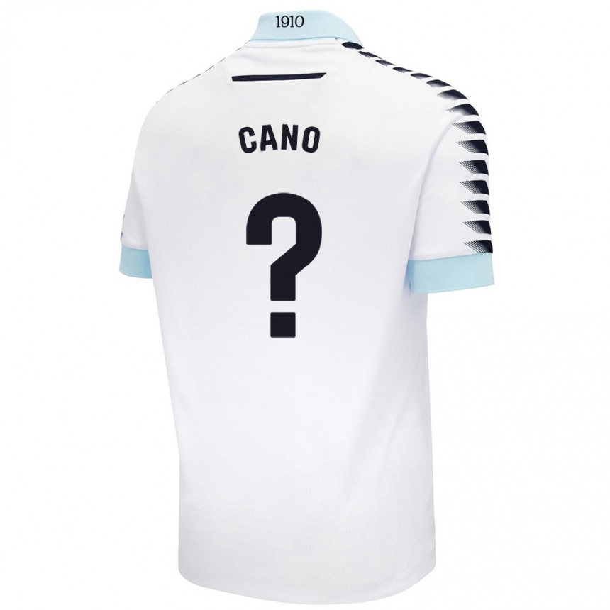 Kinder Fußball Rubén Cano #0 Weiß Blau Auswärtstrikot Trikot 2024/25 T-Shirt Luxemburg