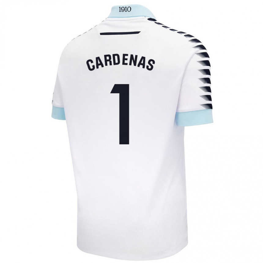 Kinder Fußball Raquel Cárdenas #1 Weiß Blau Auswärtstrikot Trikot 2024/25 T-Shirt Luxemburg