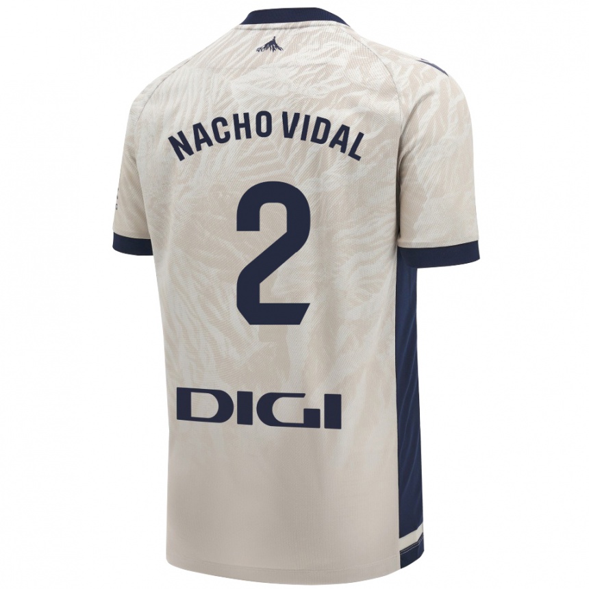 Kinder Fußball Nacho Vidal #2 Hellgrau Auswärtstrikot Trikot 2024/25 T-Shirt Luxemburg