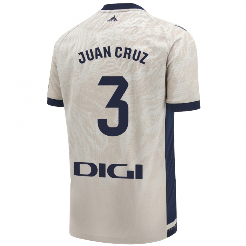 Kinder Fußball Juan Cruz #3 Hellgrau Auswärtstrikot Trikot 2024/25 T-Shirt Luxemburg