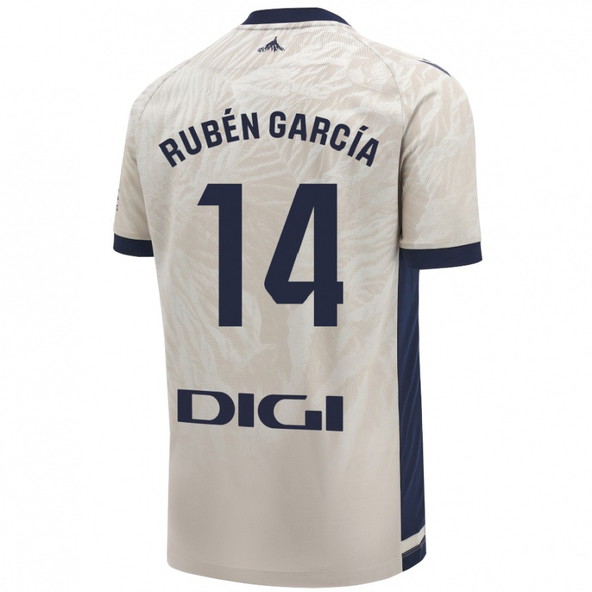 Kinder Fußball Rubén García #14 Hellgrau Auswärtstrikot Trikot 2024/25 T-Shirt Luxemburg