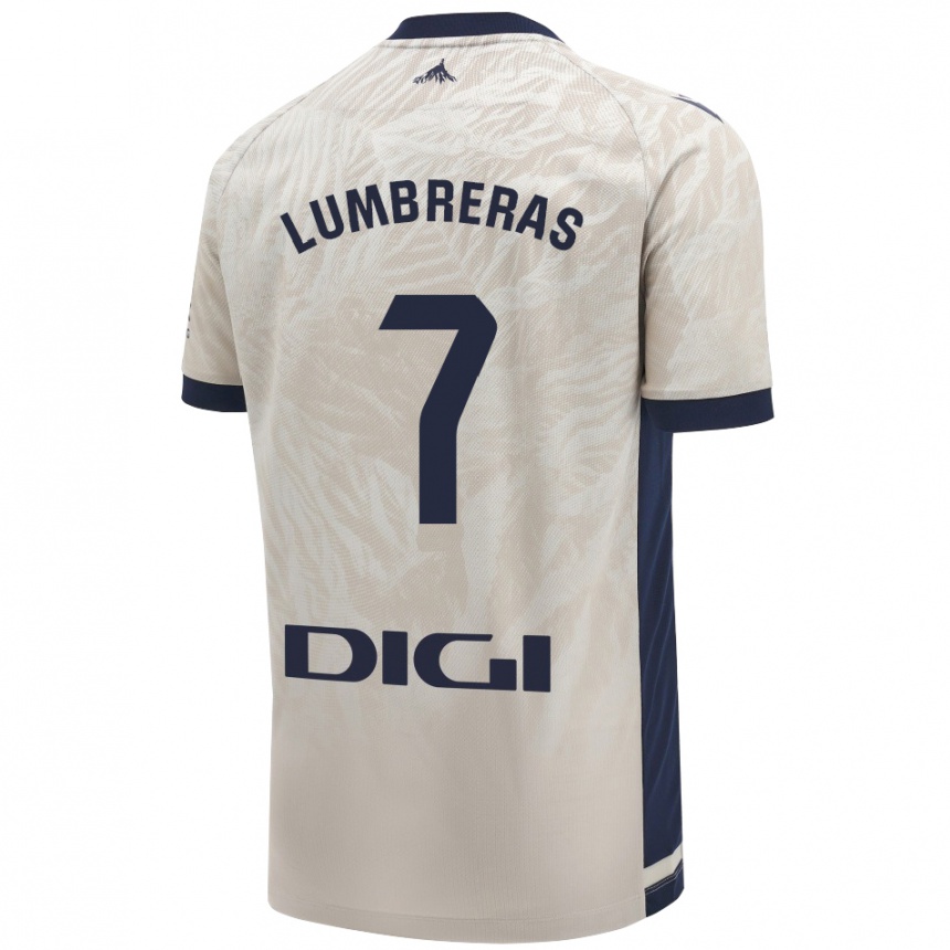 Kinder Fußball Carlos Lumbreras #7 Hellgrau Auswärtstrikot Trikot 2024/25 T-Shirt Luxemburg