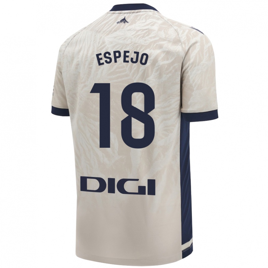 Kinder Fußball Diego Espejo #18 Hellgrau Auswärtstrikot Trikot 2024/25 T-Shirt Luxemburg