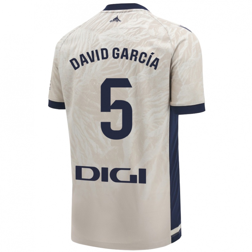 Kinder Fußball David García #5 Hellgrau Auswärtstrikot Trikot 2024/25 T-Shirt Luxemburg