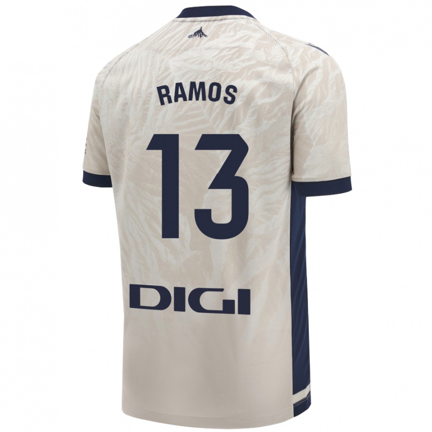 Kinder Fußball Darío Ramos #13 Hellgrau Auswärtstrikot Trikot 2024/25 T-Shirt Luxemburg