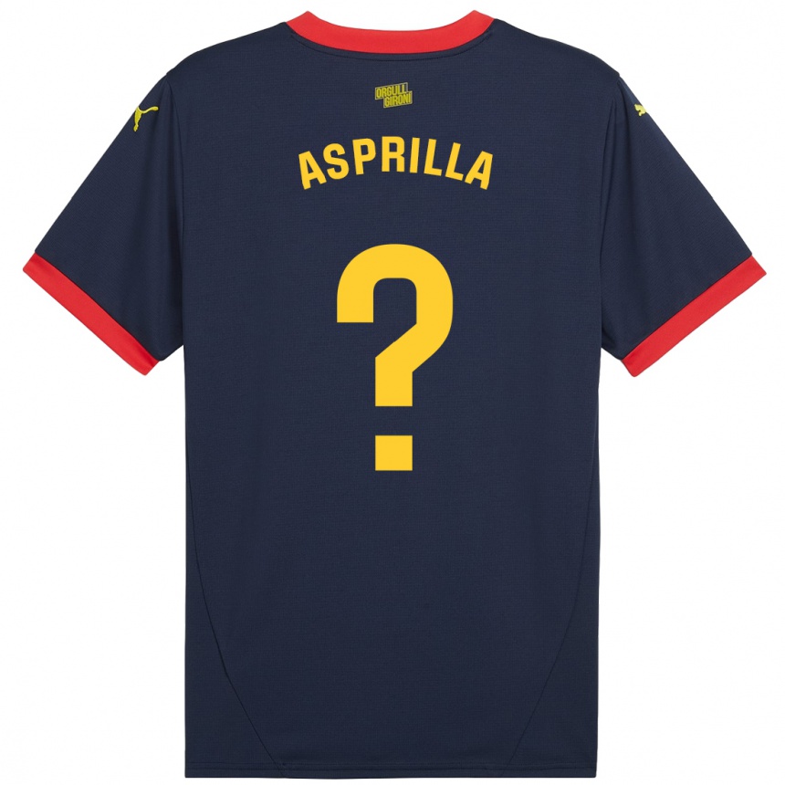 Kinder Fußball Yáser Asprilla #0 Marinerot Auswärtstrikot Trikot 2024/25 T-Shirt Luxemburg