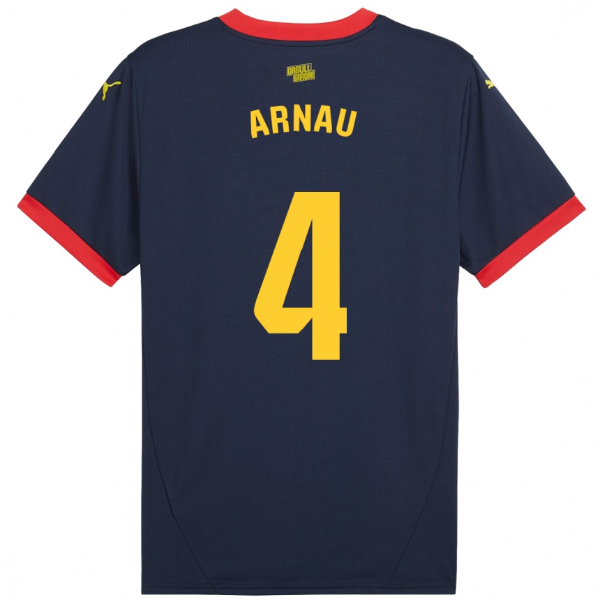 Kinder Fußball Arnau Martínez #4 Marinerot Auswärtstrikot Trikot 2024/25 T-Shirt Luxemburg