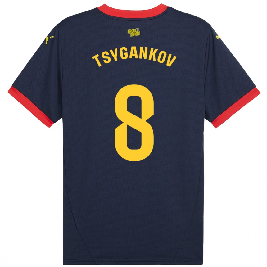 Kinder Fußball Viktor Tsygankov #8 Marinerot Auswärtstrikot Trikot 2024/25 T-Shirt Luxemburg