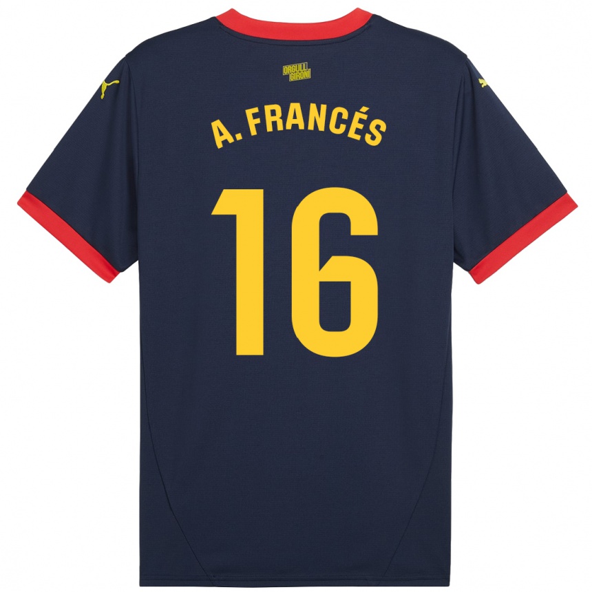 Kinder Fußball Alejandro Francés #16 Marinerot Auswärtstrikot Trikot 2024/25 T-Shirt Luxemburg