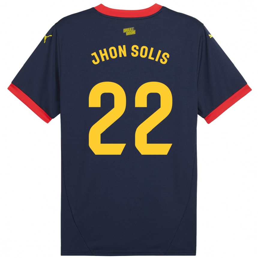 Kinder Fußball Jhon Solís #22 Marinerot Auswärtstrikot Trikot 2024/25 T-Shirt Luxemburg