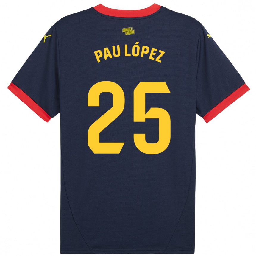 Kinder Fußball Pau Lopez #25 Marinerot Auswärtstrikot Trikot 2024/25 T-Shirt Luxemburg