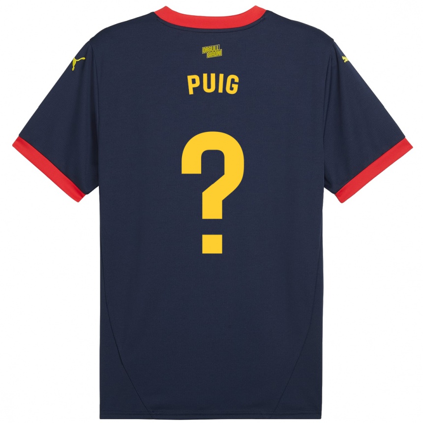 Kinder Fußball Sergi Puig #0 Marinerot Auswärtstrikot Trikot 2024/25 T-Shirt Luxemburg