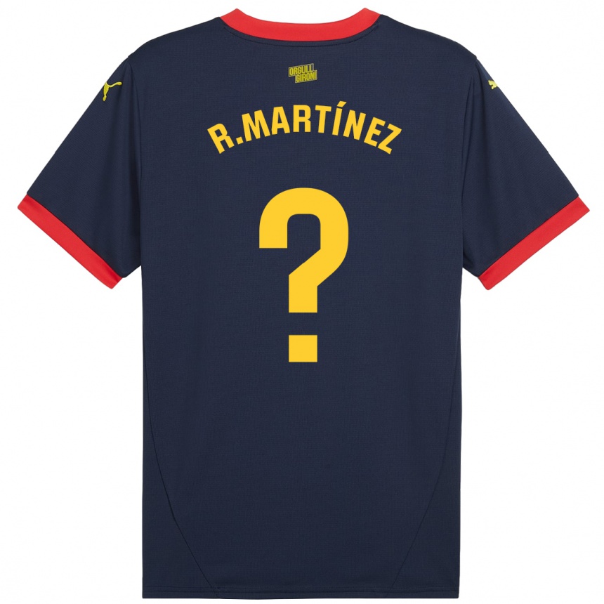 Kinder Fußball Raúl Martínez #0 Marinerot Auswärtstrikot Trikot 2024/25 T-Shirt Luxemburg