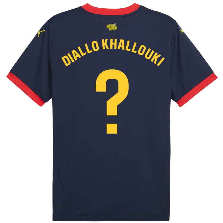 Kinder Fußball Siaka Diallo Khallouki #0 Marinerot Auswärtstrikot Trikot 2024/25 T-Shirt Luxemburg