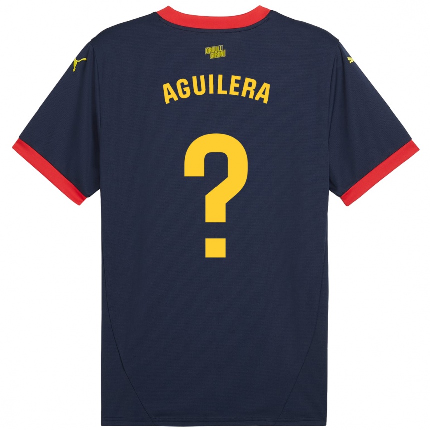 Kinder Fußball Oriol Aguilera #0 Marinerot Auswärtstrikot Trikot 2024/25 T-Shirt Luxemburg