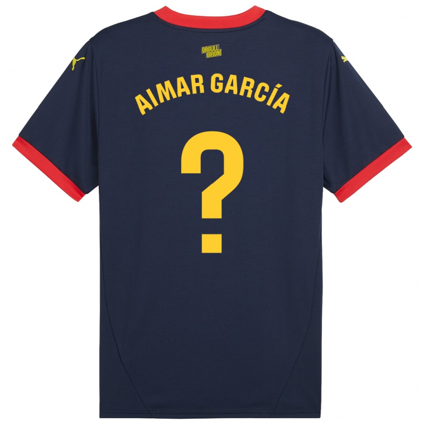 Kinder Fußball Aimar García #0 Marinerot Auswärtstrikot Trikot 2024/25 T-Shirt Luxemburg