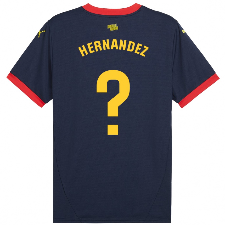 Kinder Fußball Guillem Hernández #0 Marinerot Auswärtstrikot Trikot 2024/25 T-Shirt Luxemburg