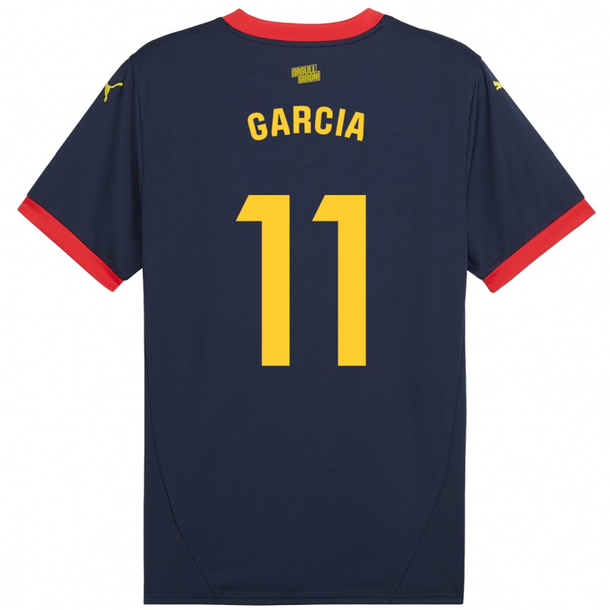 Kinder Fußball Jastin García #11 Marinerot Auswärtstrikot Trikot 2024/25 T-Shirt Luxemburg