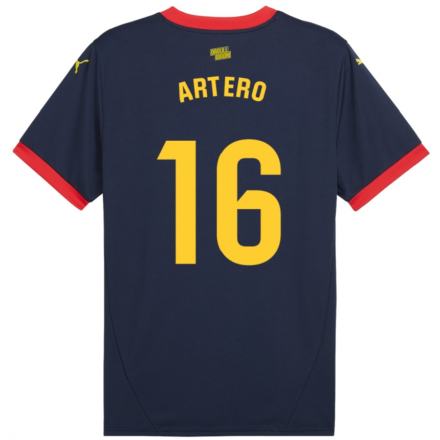 Kinder Fußball Ricard Artero #16 Marinerot Auswärtstrikot Trikot 2024/25 T-Shirt Luxemburg