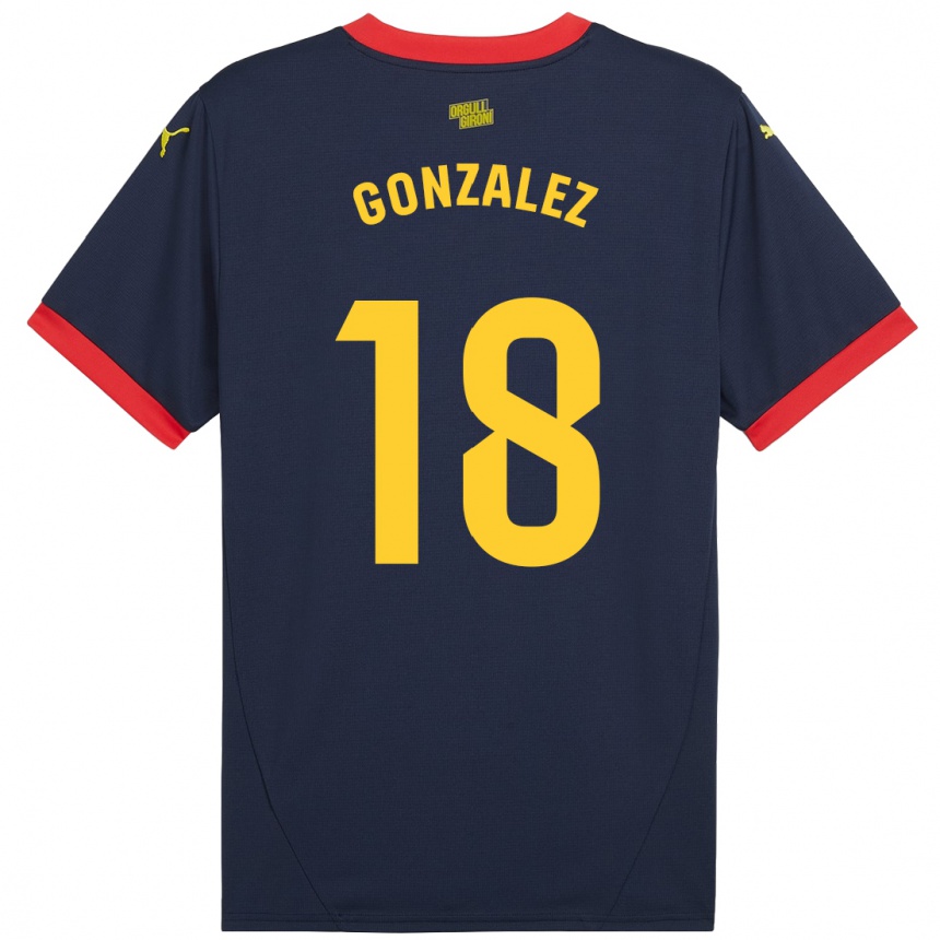 Kinder Fußball Gerard Gonzalez #18 Marinerot Auswärtstrikot Trikot 2024/25 T-Shirt Luxemburg