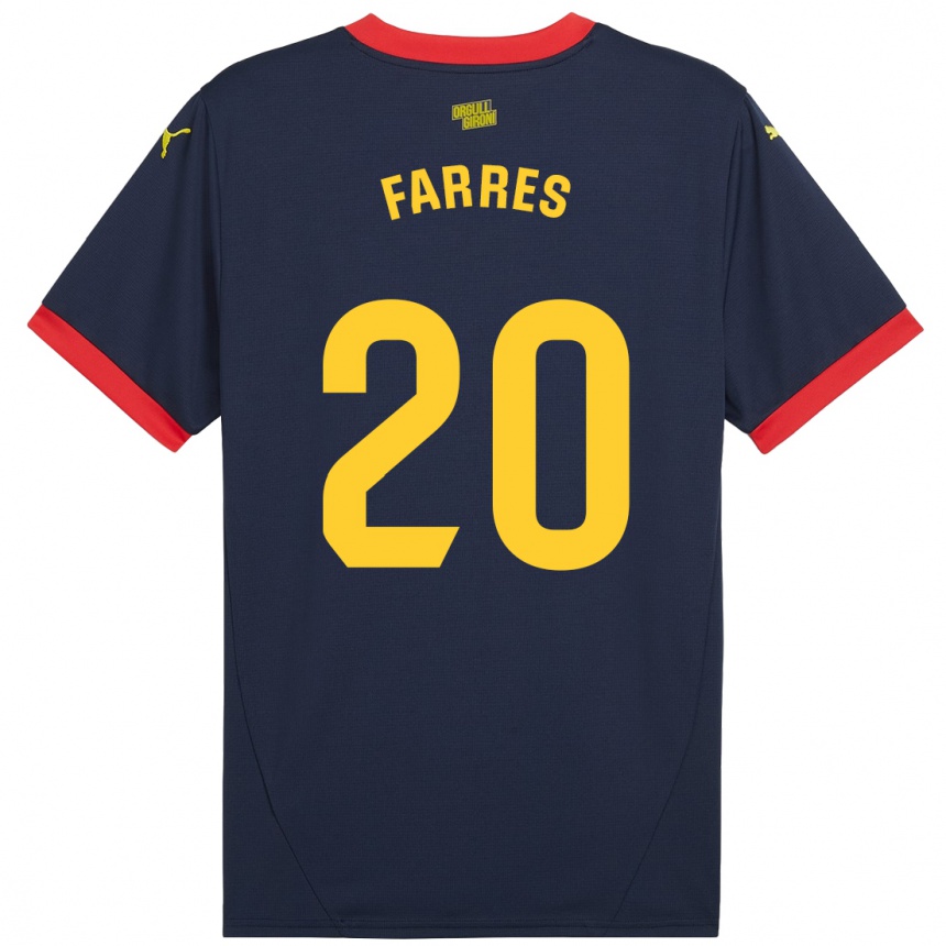 Kinder Fußball Biel Farrés #20 Marinerot Auswärtstrikot Trikot 2024/25 T-Shirt Luxemburg