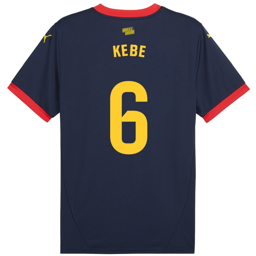 Kinder Fußball Ibrahima Kébé #6 Marinerot Auswärtstrikot Trikot 2024/25 T-Shirt Luxemburg