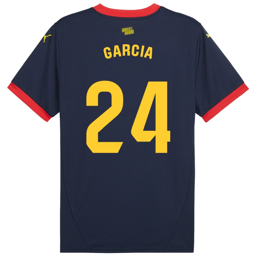 Kinder Fußball Borja García #24 Marinerot Auswärtstrikot Trikot 2024/25 T-Shirt Luxemburg