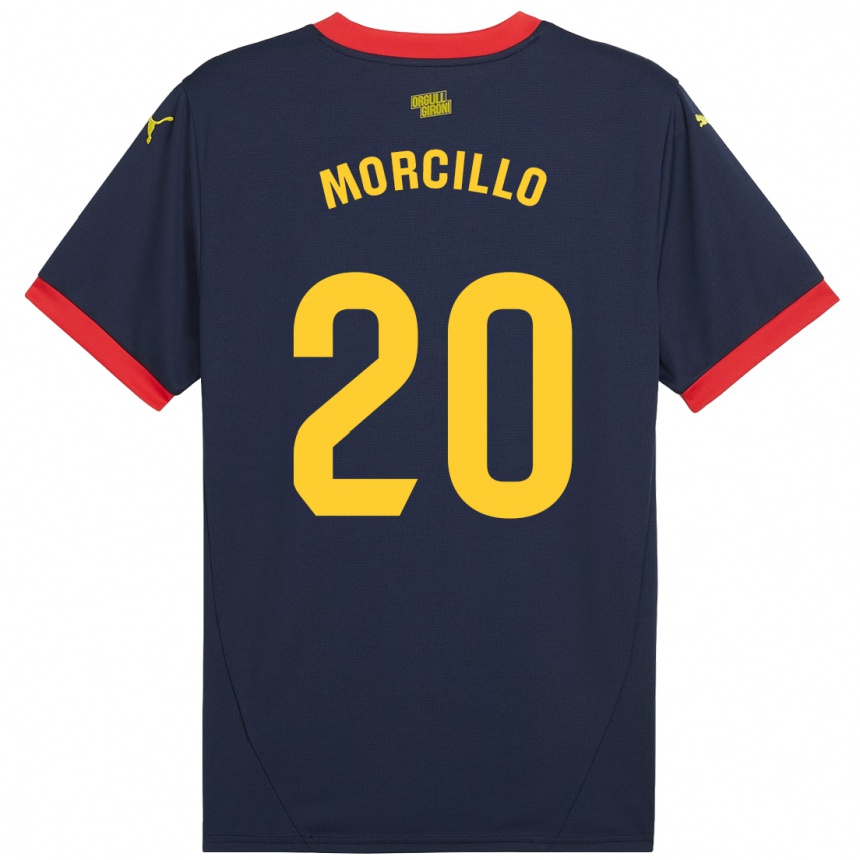 Kinder Fußball Luis Morcillo #20 Marinerot Auswärtstrikot Trikot 2024/25 T-Shirt Luxemburg