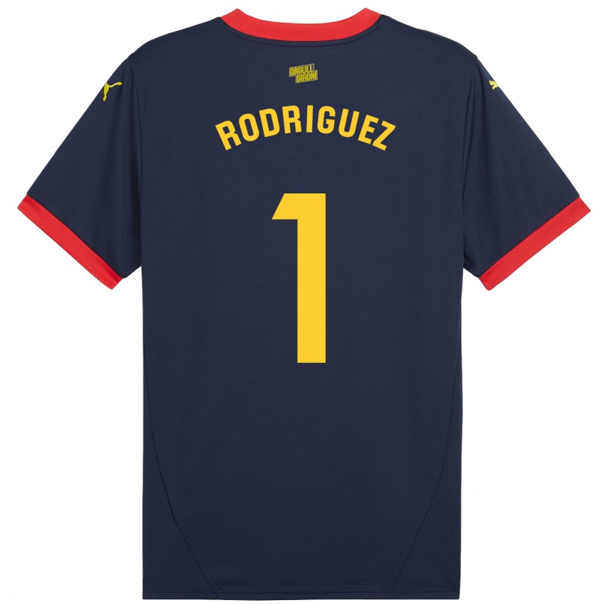 Kinder Fußball Maria Rodríguez #1 Marinerot Auswärtstrikot Trikot 2024/25 T-Shirt Luxemburg