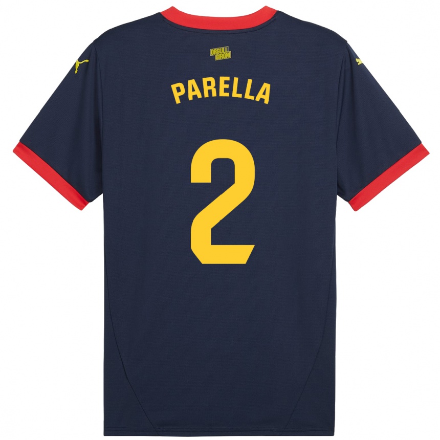 Kinder Fußball Virginia Parella #2 Marinerot Auswärtstrikot Trikot 2024/25 T-Shirt Luxemburg