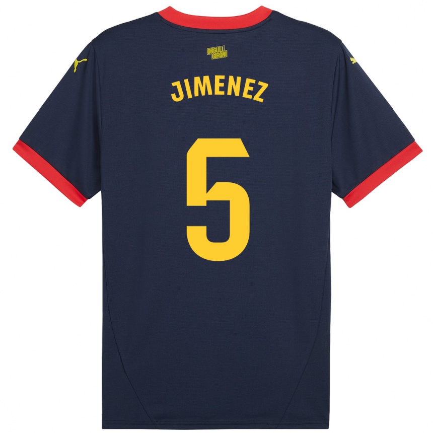 Kinder Fußball Ángela Jiménez #5 Marinerot Auswärtstrikot Trikot 2024/25 T-Shirt Luxemburg