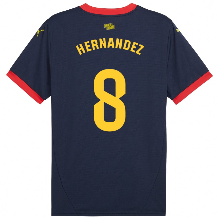 Kinder Fußball Sofia Hernández #8 Marinerot Auswärtstrikot Trikot 2024/25 T-Shirt Luxemburg