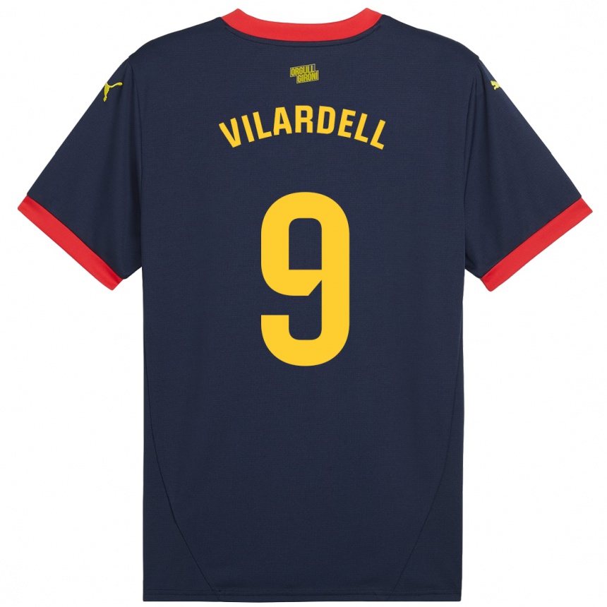 Kinder Fußball Júlia Vilardell #9 Marinerot Auswärtstrikot Trikot 2024/25 T-Shirt Luxemburg