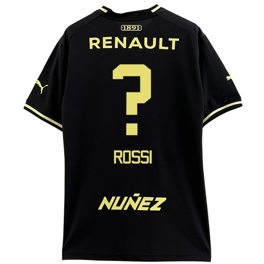 Kinder Fußball Nicolás Rossi #0 Schwarz Gelb Auswärtstrikot Trikot 2024/25 T-Shirt Luxemburg