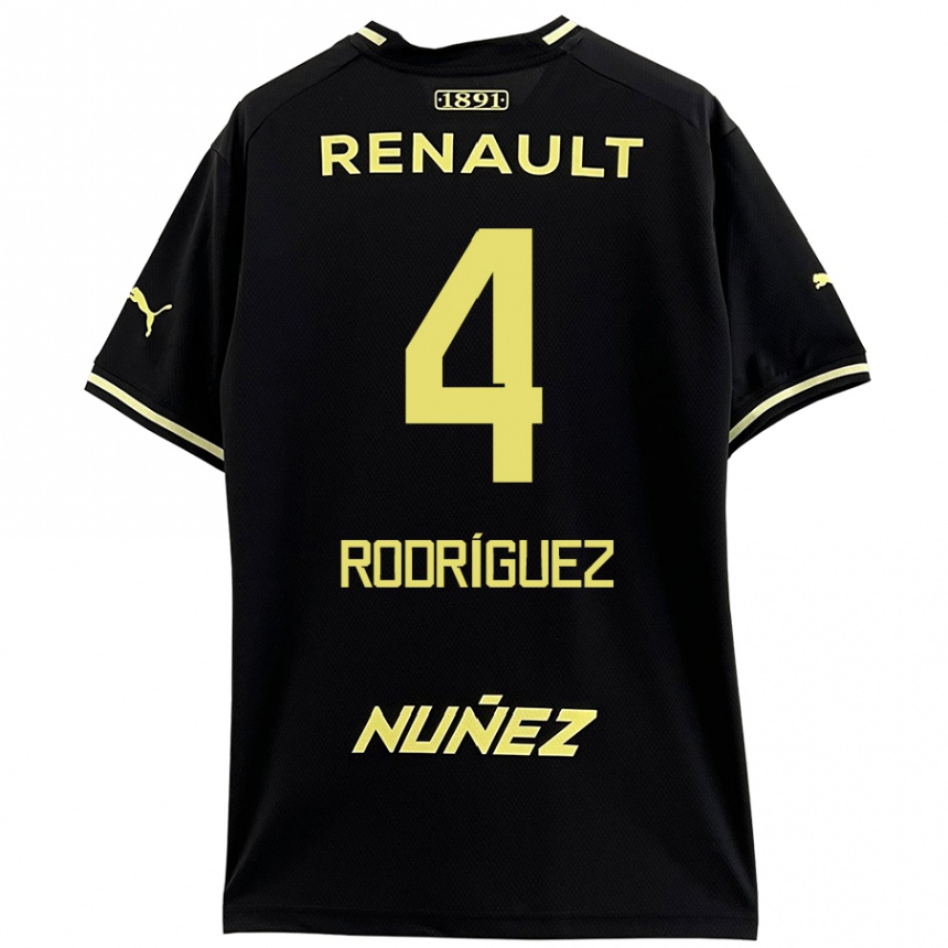 Kinder Fußball Guzmán Rodríguez #4 Schwarz Gelb Auswärtstrikot Trikot 2024/25 T-Shirt Luxemburg