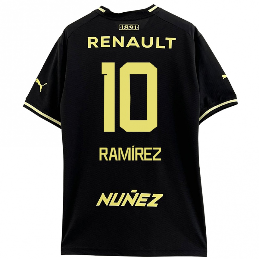 Kinder Fußball Gastón Ramírez #10 Schwarz Gelb Auswärtstrikot Trikot 2024/25 T-Shirt Luxemburg