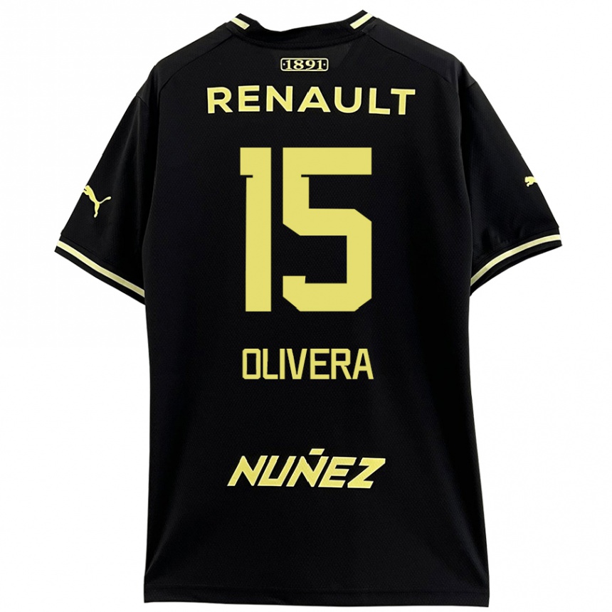 Kinder Fußball Maximiliano Olivera #15 Schwarz Gelb Auswärtstrikot Trikot 2024/25 T-Shirt Luxemburg