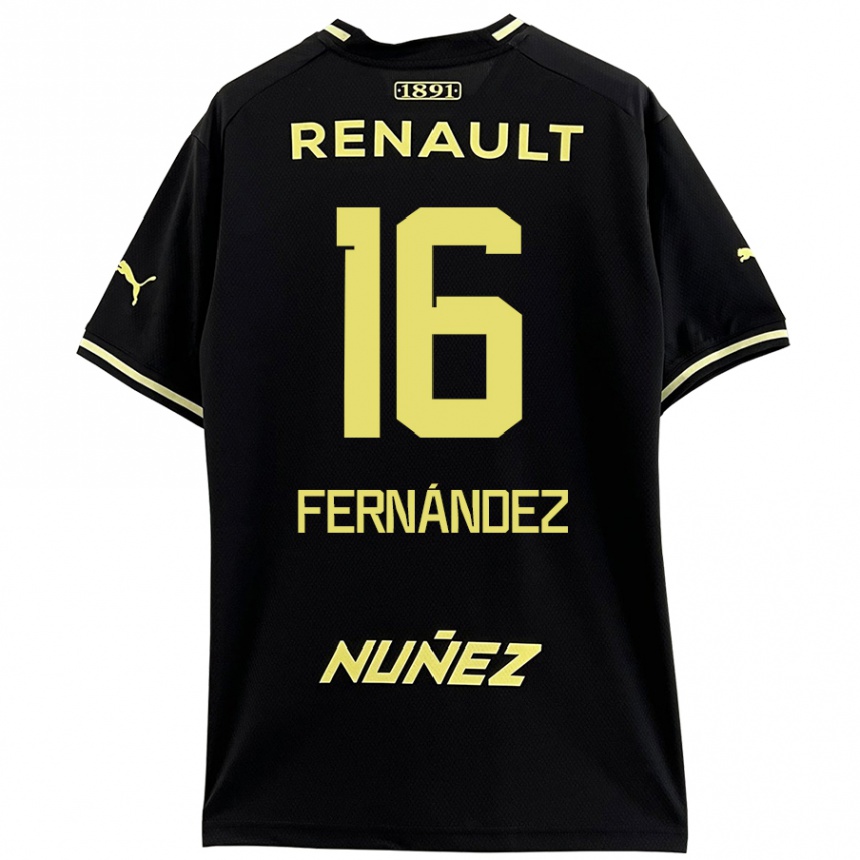 Kinder Fußball Adrián Fernández #16 Schwarz Gelb Auswärtstrikot Trikot 2024/25 T-Shirt Luxemburg