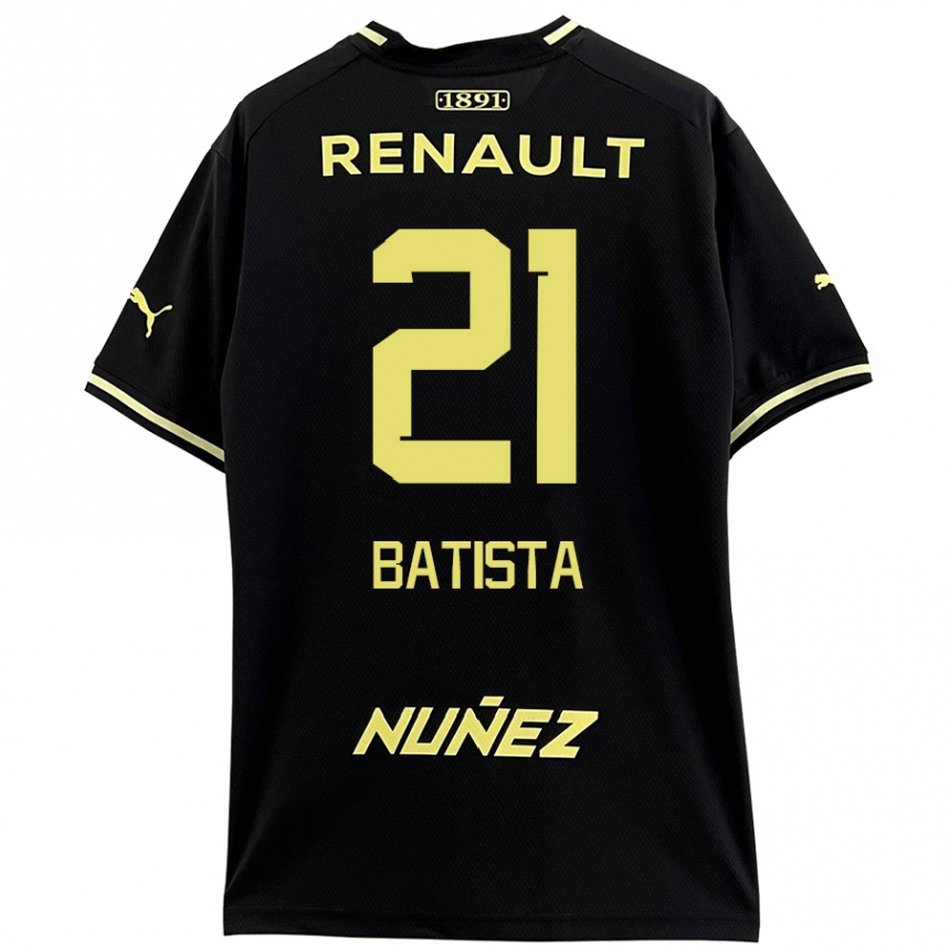 Kinder Fußball Facundo Batista #21 Schwarz Gelb Auswärtstrikot Trikot 2024/25 T-Shirt Luxemburg