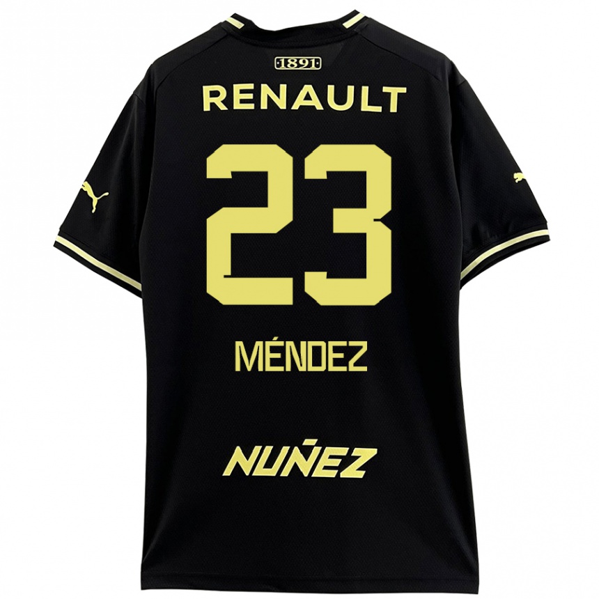 Kinder Fußball Javier Méndez #23 Schwarz Gelb Auswärtstrikot Trikot 2024/25 T-Shirt Luxemburg