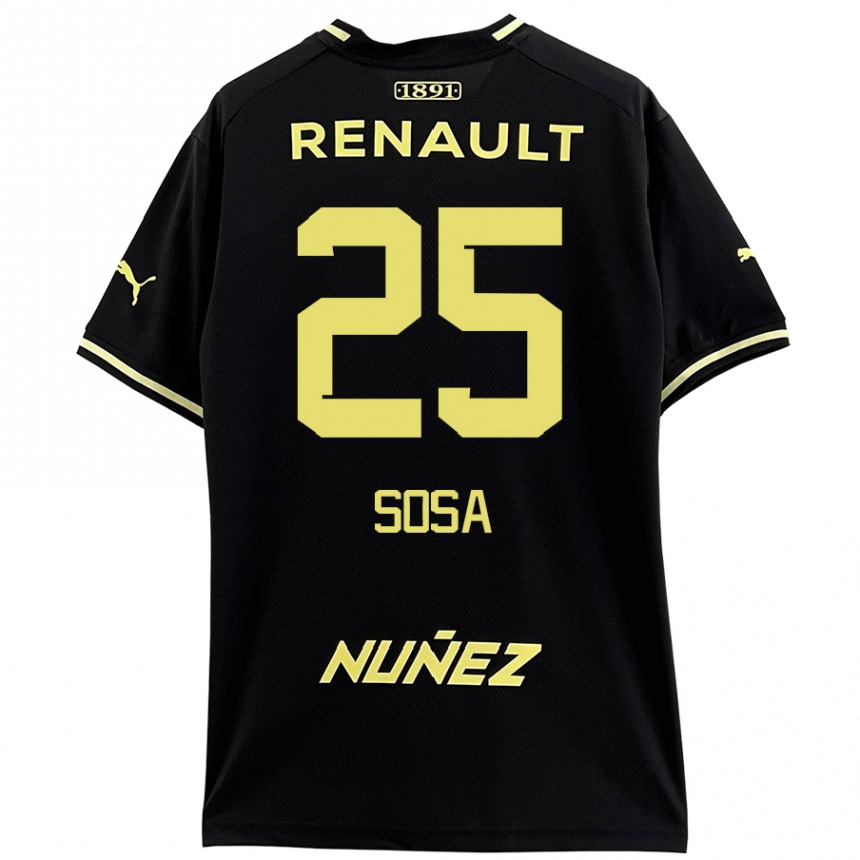 Kinder Fußball Ignacio Sosa #25 Schwarz Gelb Auswärtstrikot Trikot 2024/25 T-Shirt Luxemburg