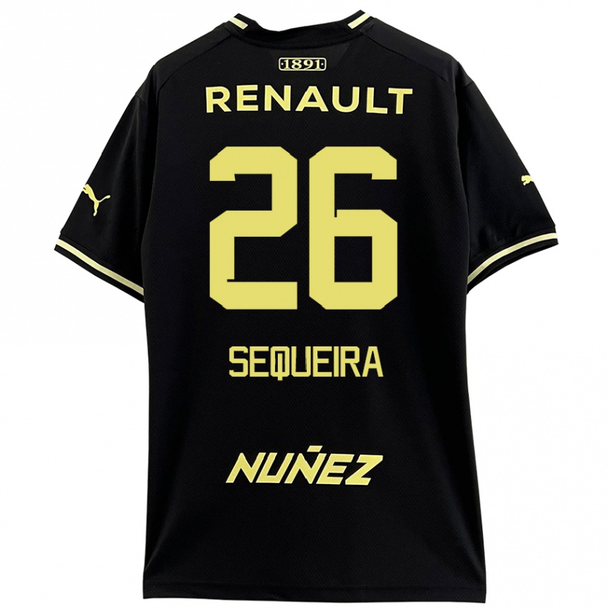 Kinder Fußball Leonardo Sequeira #26 Schwarz Gelb Auswärtstrikot Trikot 2024/25 T-Shirt Luxemburg