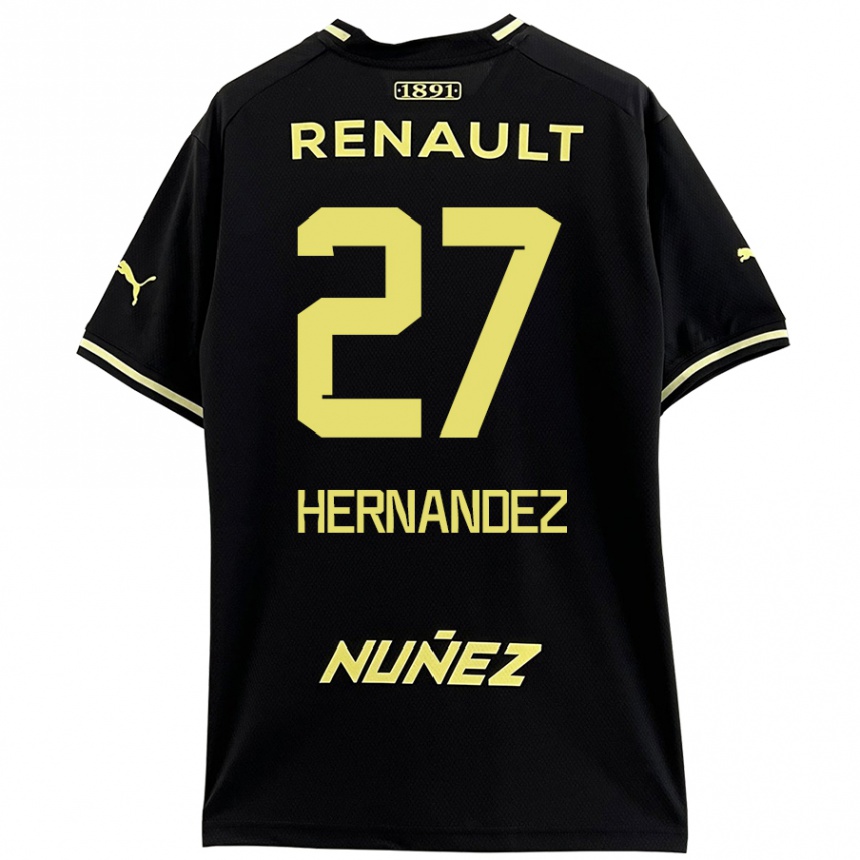 Kinder Fußball Lucas Hernández #27 Schwarz Gelb Auswärtstrikot Trikot 2024/25 T-Shirt Luxemburg