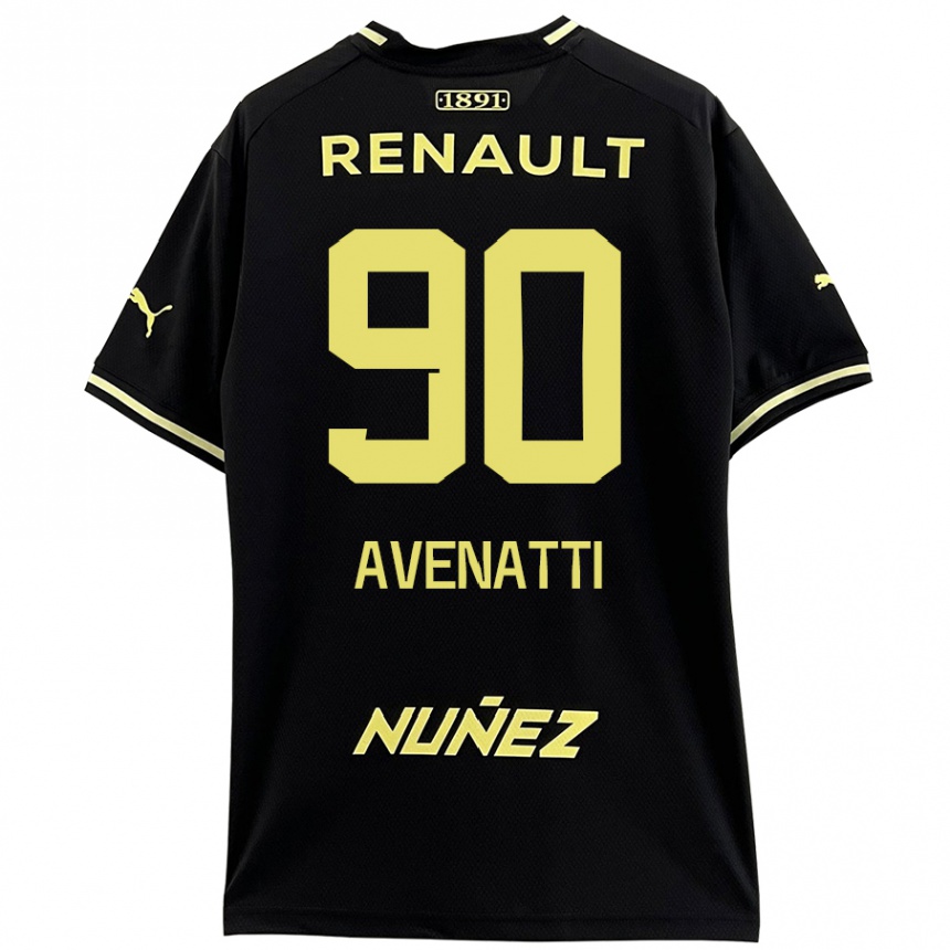 Kinder Fußball Felipe Avenatti #90 Schwarz Gelb Auswärtstrikot Trikot 2024/25 T-Shirt Luxemburg