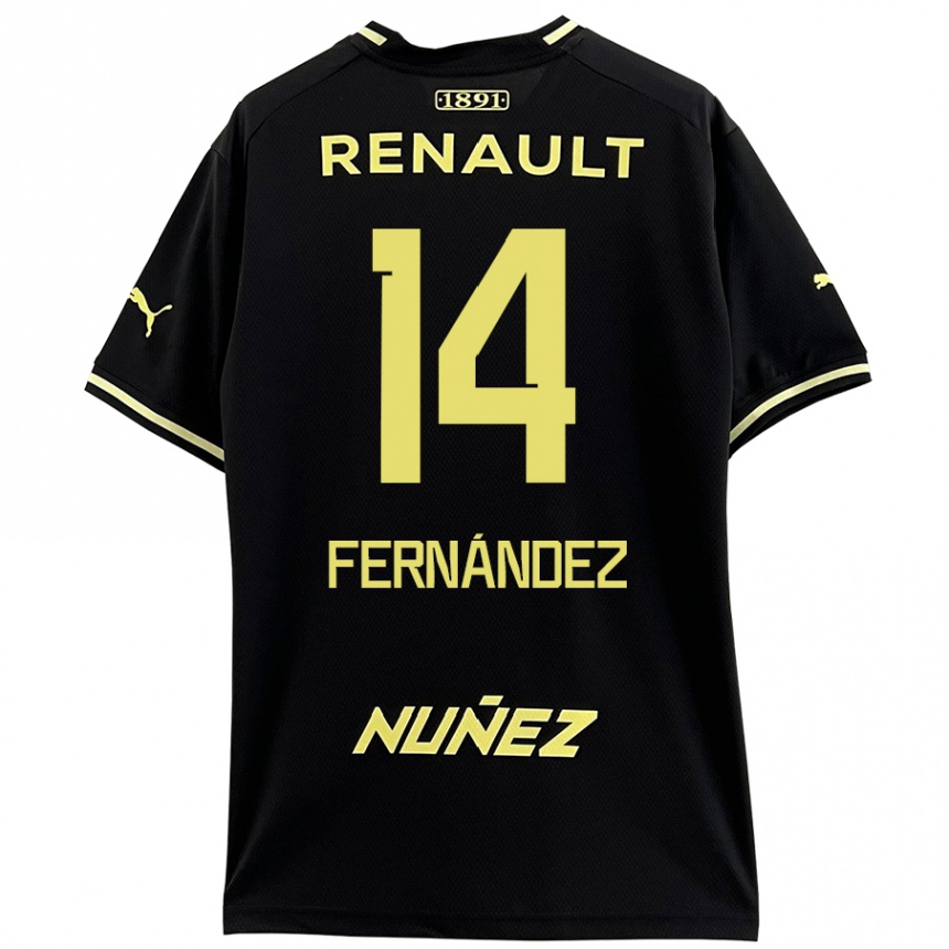 Kinder Fußball Faustino Fernández #14 Schwarz Gelb Auswärtstrikot Trikot 2024/25 T-Shirt Luxemburg