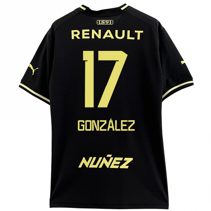 Kinder Fußball Luciano González #17 Schwarz Gelb Auswärtstrikot Trikot 2024/25 T-Shirt Luxemburg